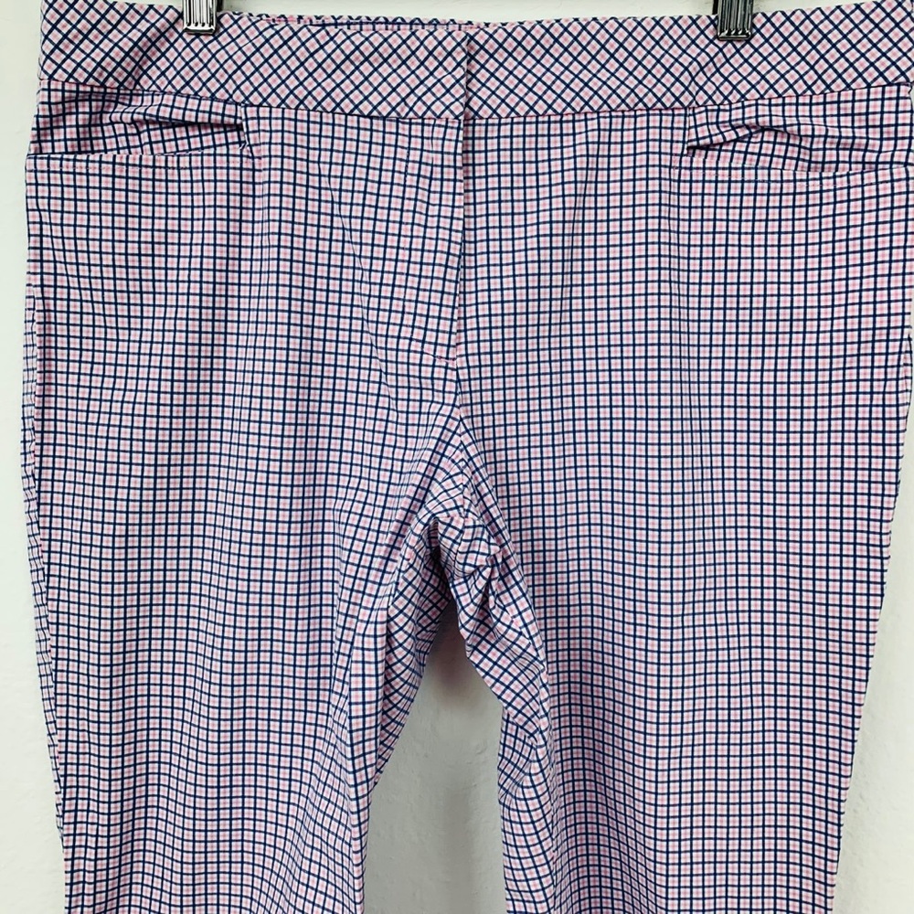Talbots / Blue Pink Square Pattern Capri - image 2